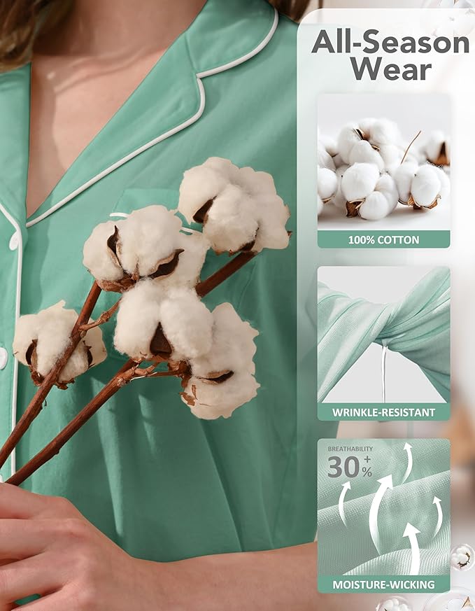 Women's 100% Cotton Pajama Set - 2 Piece