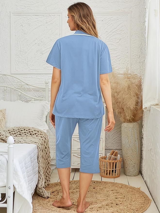Capri Pajama Set - Short Sleeve - 2 Piece