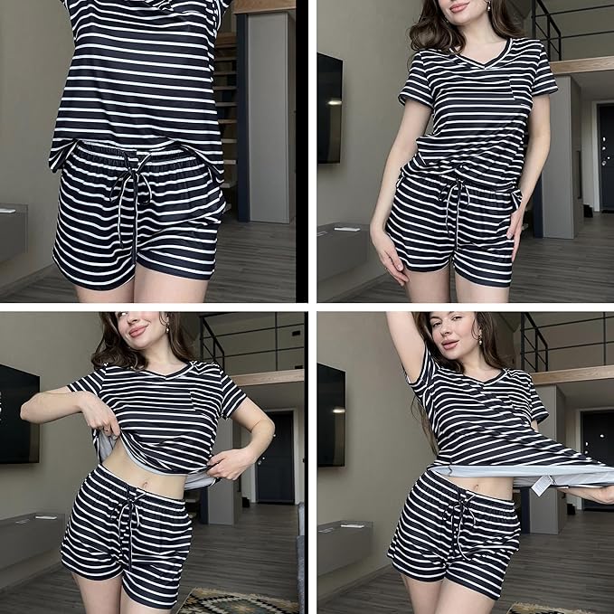 Women's Pajama Set - Short Sleeve - 2 Piece
