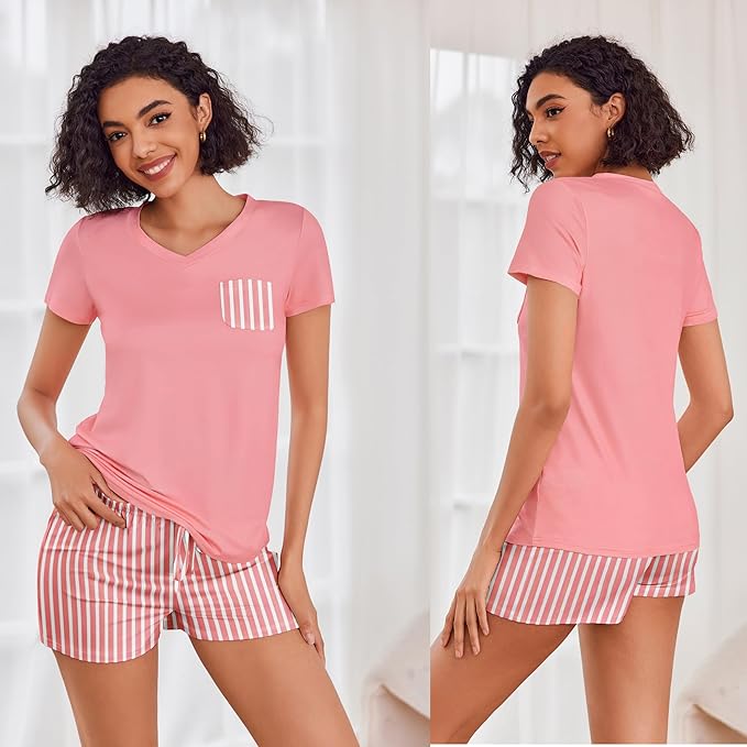 Women's Pajama Set - Short Sleeve - 2 Piece