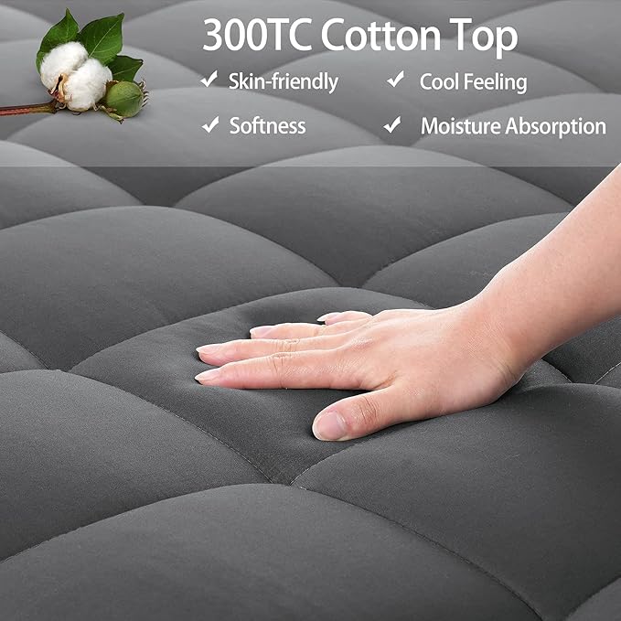 Cooling Mattress Pad - King - 78 x 80 in - 21 in Deep Pocket