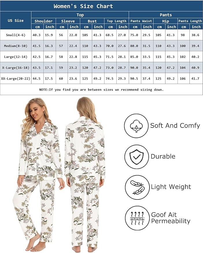 Women's Pants Pajama Set - Long Sleeve - 2 Piece