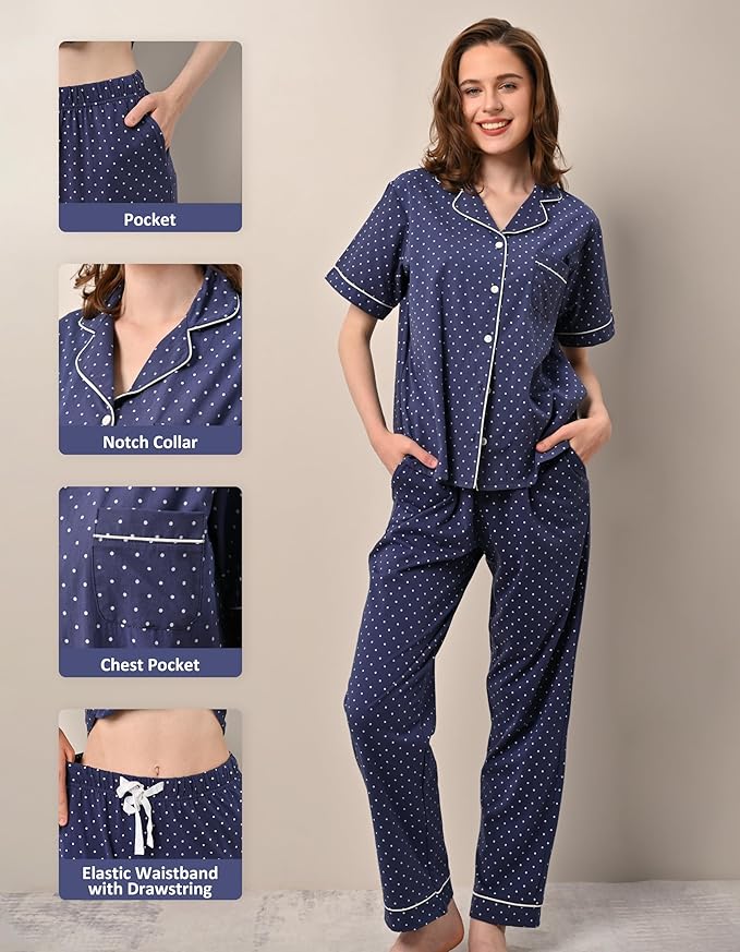 Women's 100% Cotton Pajama Set - 2 Piece