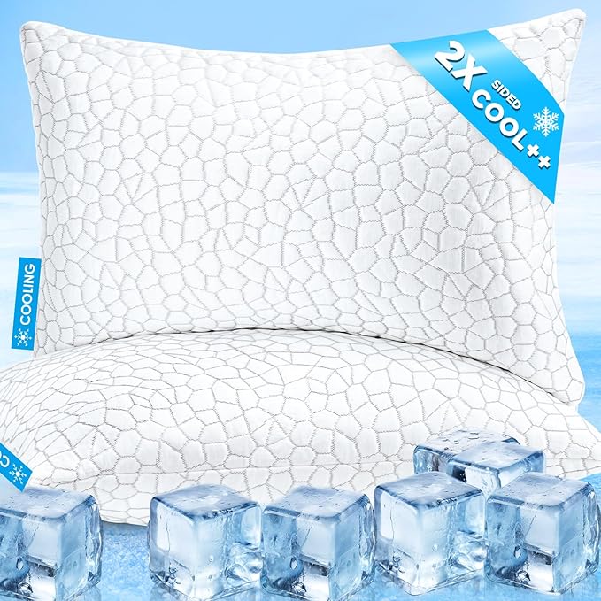 Memory Foam Cooling Bed Pillow - King - 2 Piece