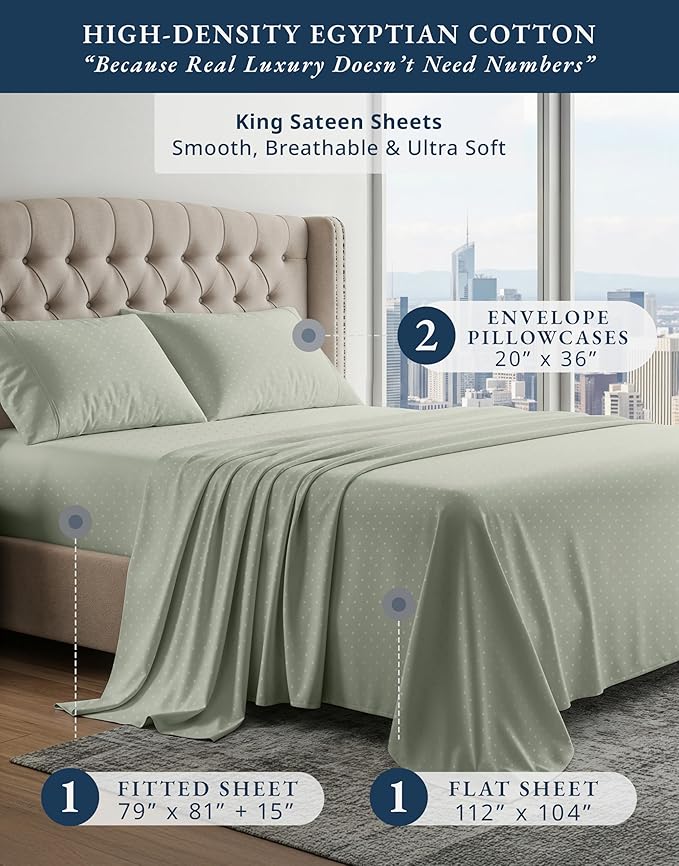 Bed Sheet Set - King - 15 in Deep Pocket