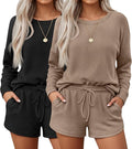 Women's Shorts Pajama Set - Long Sleeve - 2 Pack - 2 Piece