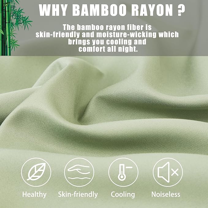 Bamboo Cooling Pillowcase Set - Queen - 20 x 30 in - 2 Pack - 2 Piece
