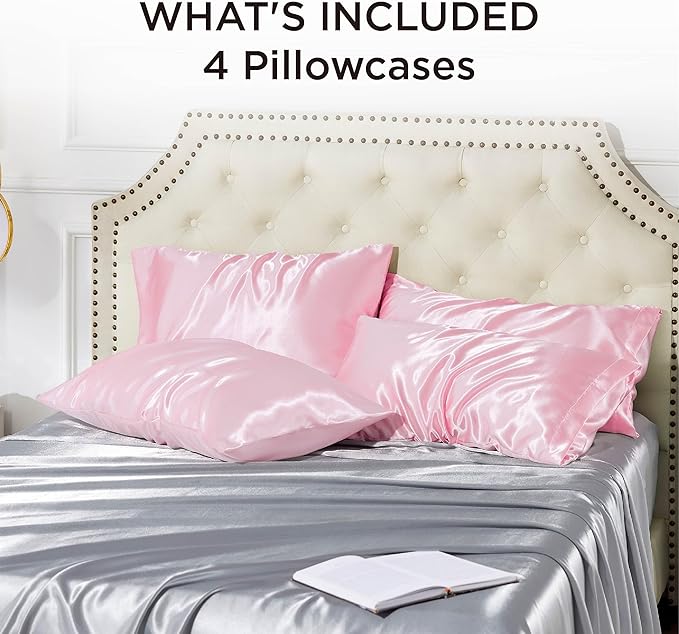 Satin Pillowcase Set - Queen - 20 x 30 in - 4 Pack