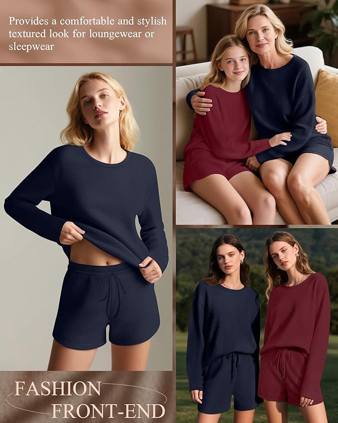 Women's Shorts Pajama Set - Long Sleeve - 2 Pack - 2 Piece