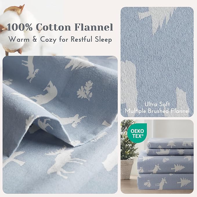 Flannel Bed Sheet Set - Queen - 4 Piece