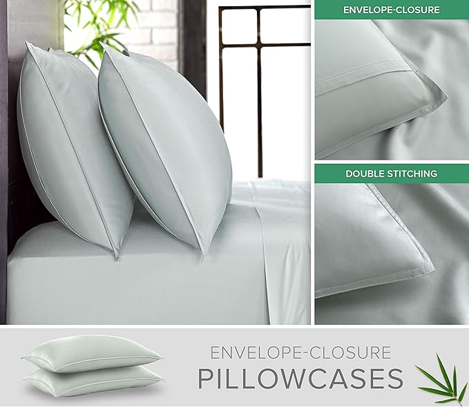 Bamboo Cooling Bed Sheet Set - Queen - 4 Piece