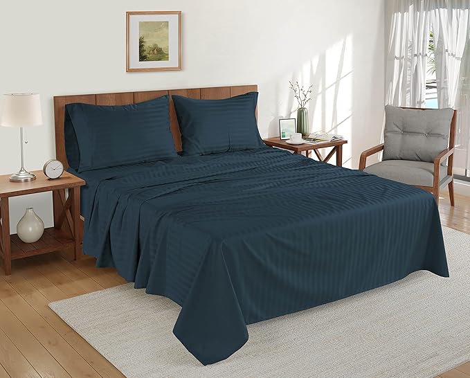 Linen Bed Sheet Set - California King - 17 in Deep Pocket - 4 Piece