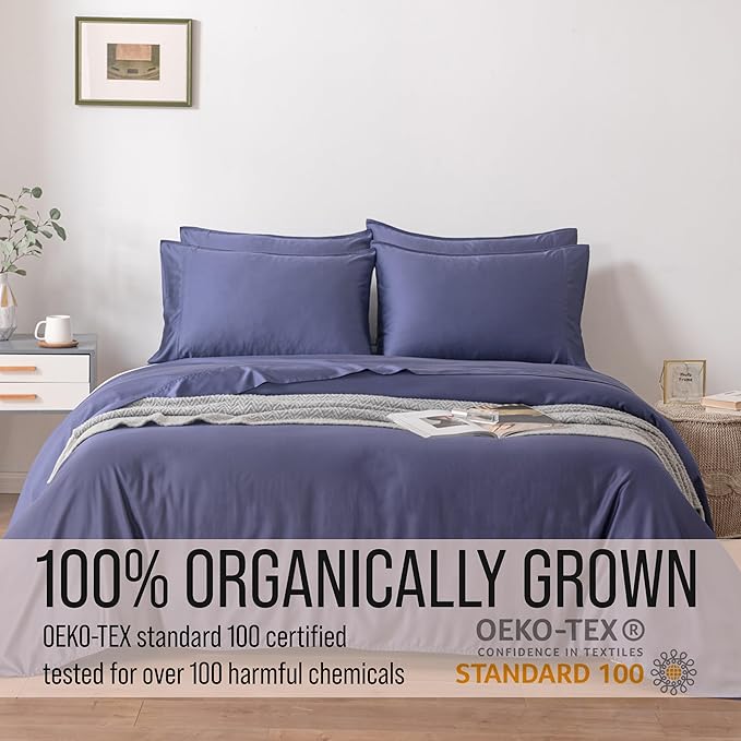 Bamboo Cooling Bed Sheet Set - Queen - 18 in Deep Pocket - 6 Piece