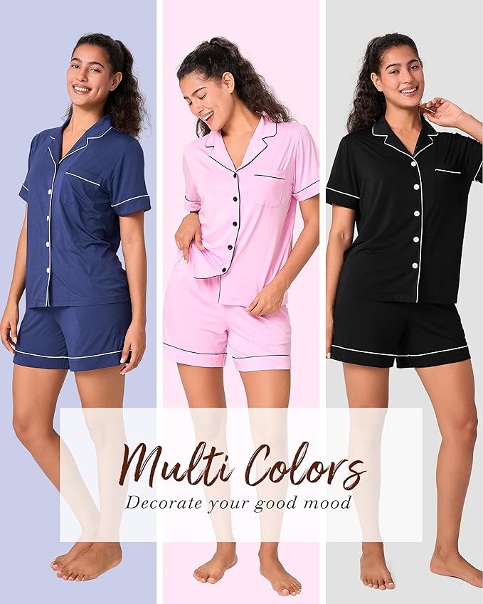 Women's Bamboo Shorts Pajama Set - 2 Piece