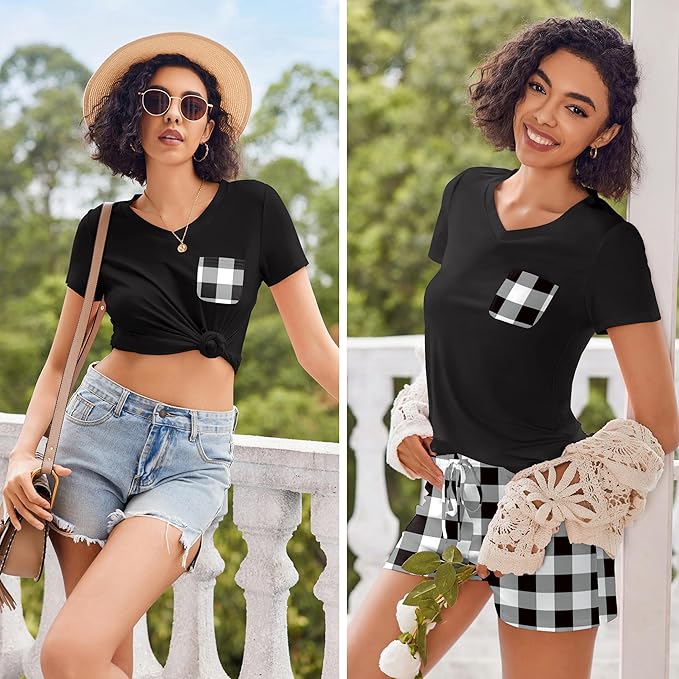 Women's Pajama Set - Short Sleeve - 2 Piece