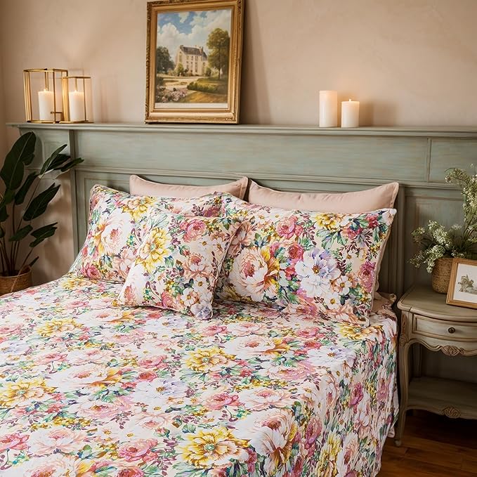 100% Cotton Bed Sheet Set - Twin - 4 Piece