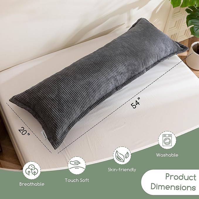 Memory Foam Body Pillow - Full - 20 x 54 in