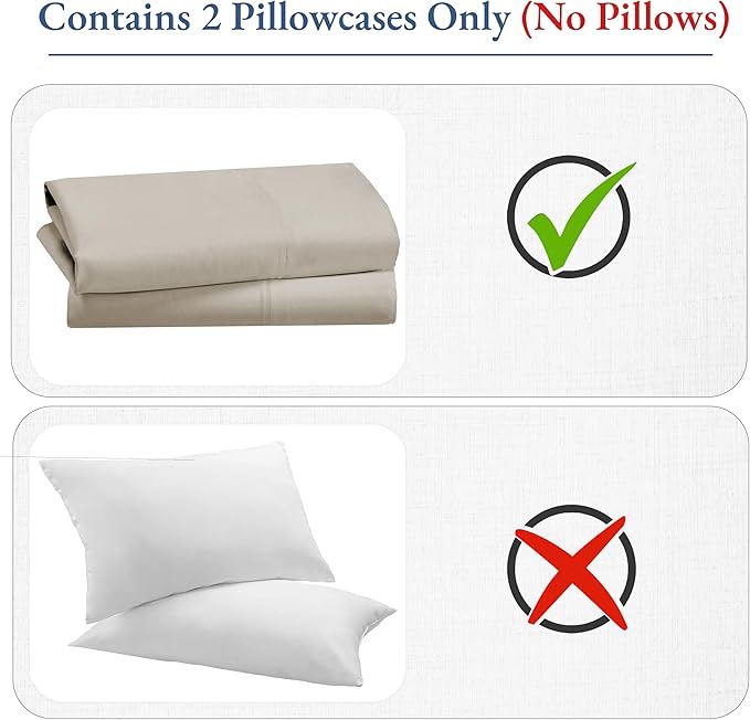100% Cotton Pillowcase Set - King - 2 Piece