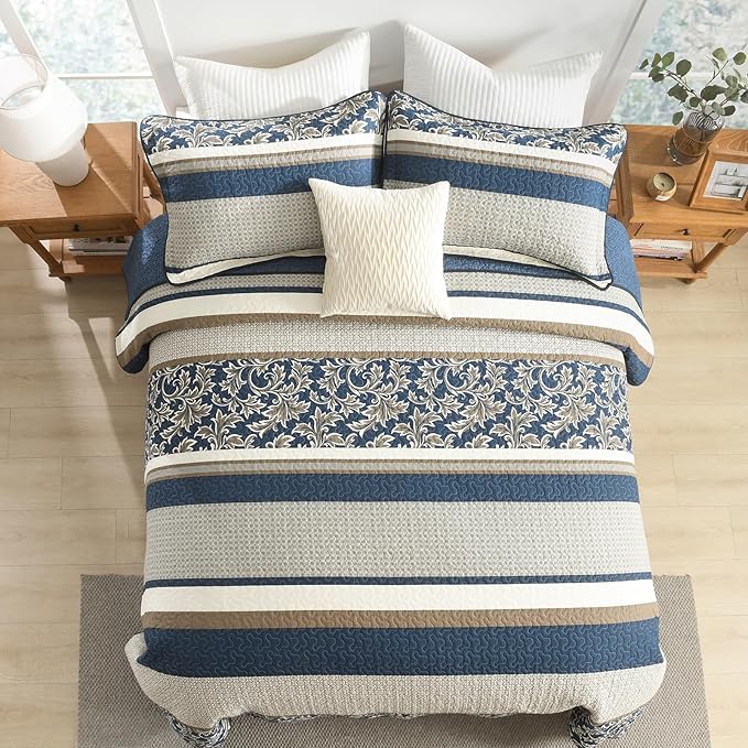 100% Cotton Quilt Set - Queen - 3 Piece