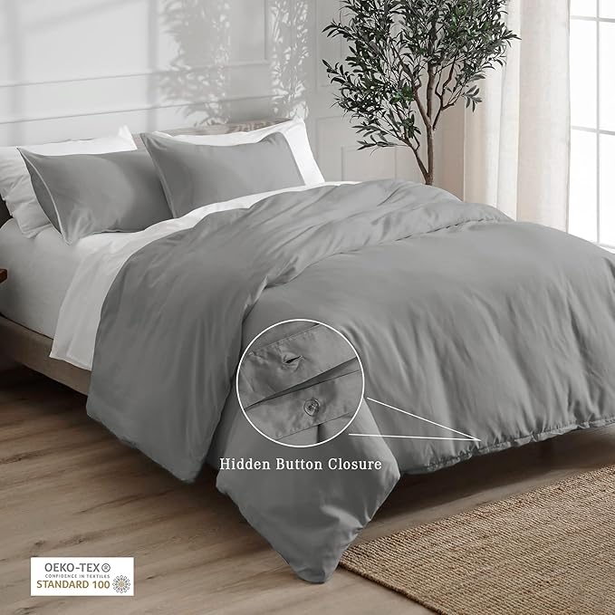 100% Cotton Duvet Cover Set - King - 3 Piece