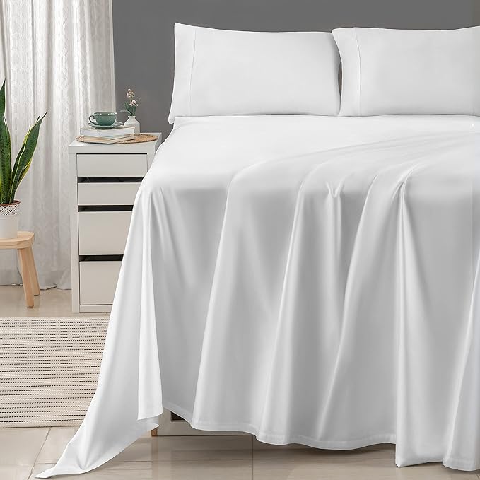 100% Cotton Cooling Bed Sheet Set - Queen - 4 Piece