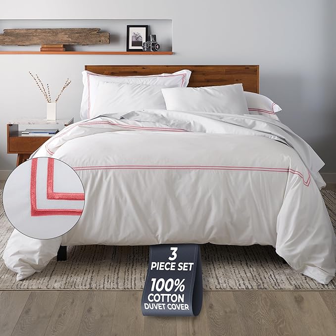 100% Cotton Duvet Cover Set - Queen - 90 x 90 in - 3 Piece