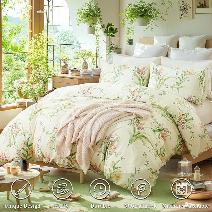 100% Cotton Duvet Cover Set - King - 3 Piece