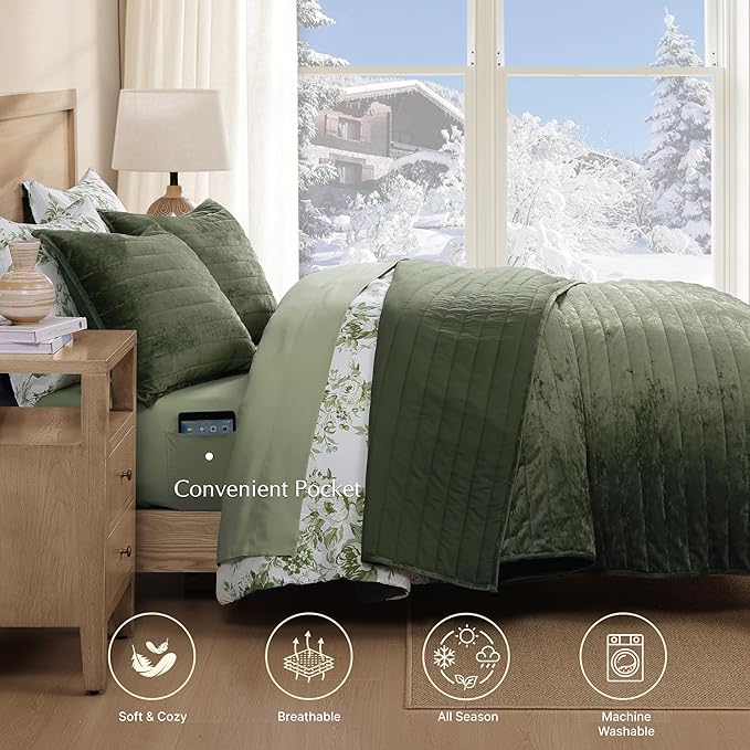 Velvet Quilt Set - Queen - 3 Piece