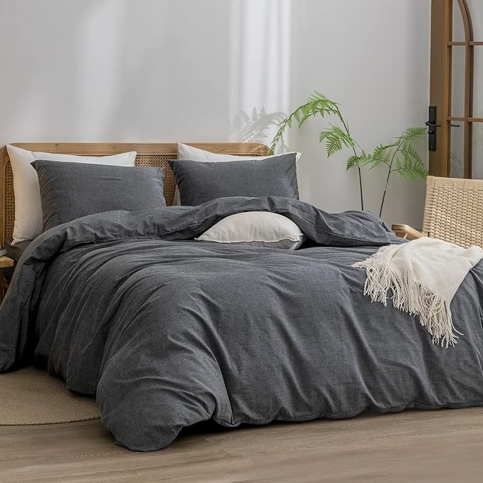 Linen Duvet Cover Set - Queen - 3 Piece
