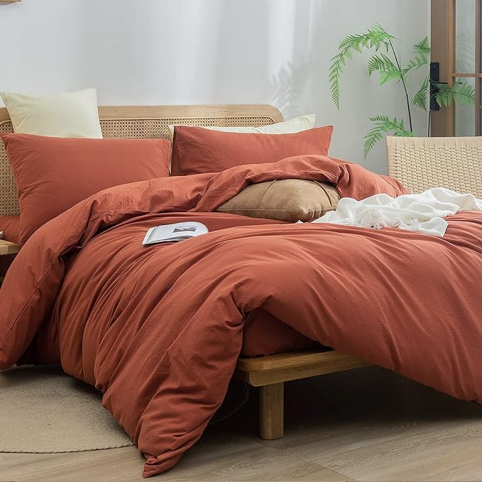 Linen Duvet Cover Set - Queen - 3 Piece