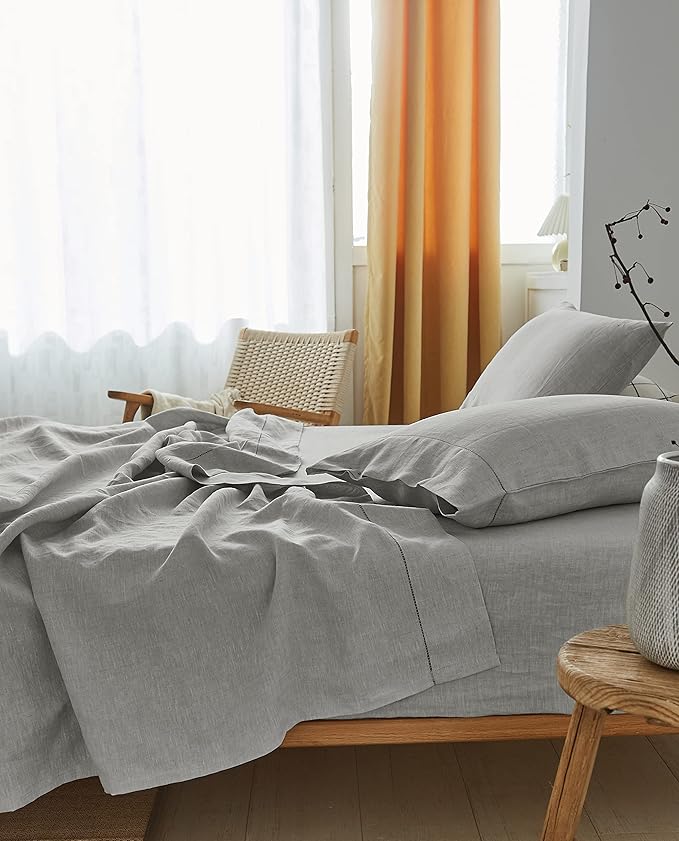 Linen Bed Sheet Set - Full - 4 Piece