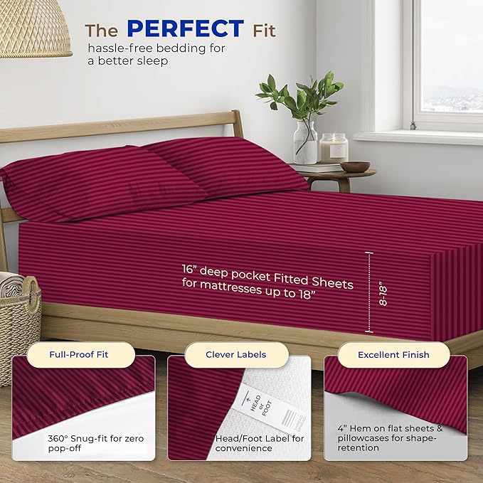 Cooling Bed Sheet Set - Twin - 18 in Deep Pocket - 3 Piece
