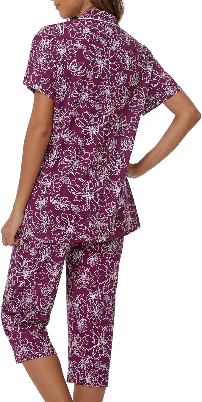 Capri Pajama Set - Short Sleeve - 2 Piece