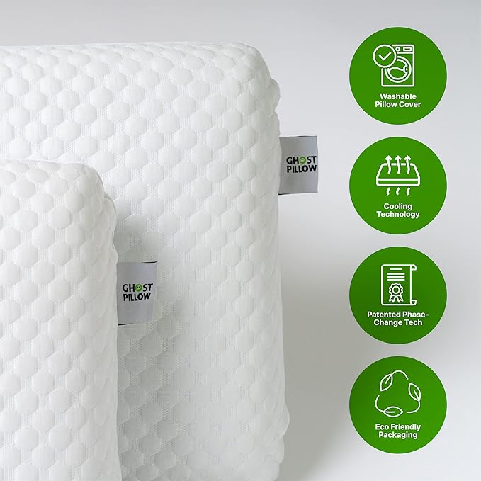 Memory Foam Cooling Bed Pillow - Queen - 2 Pack