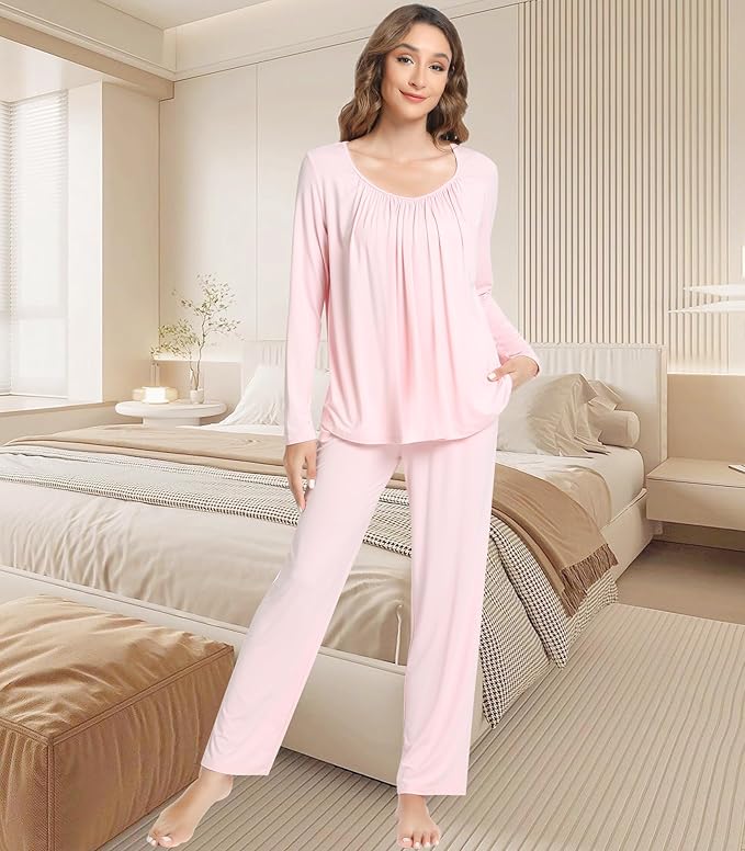 Women's Bamboo Pants Pajama Set - Long Sleeve - 2 Piece