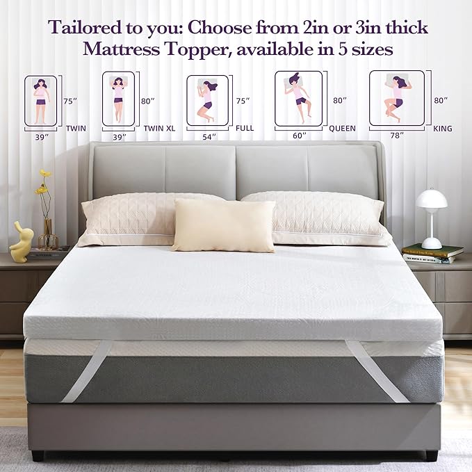 Memory Foam Cooling Mattress Topper - Twin