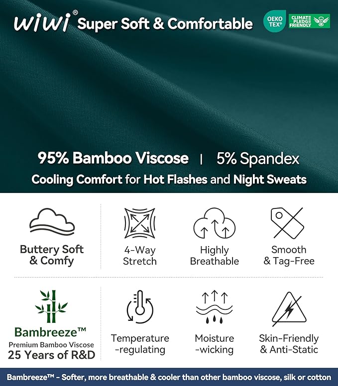 Women's Bamboo Cooling Pajama Set - Short Sleeve - 2 Piece