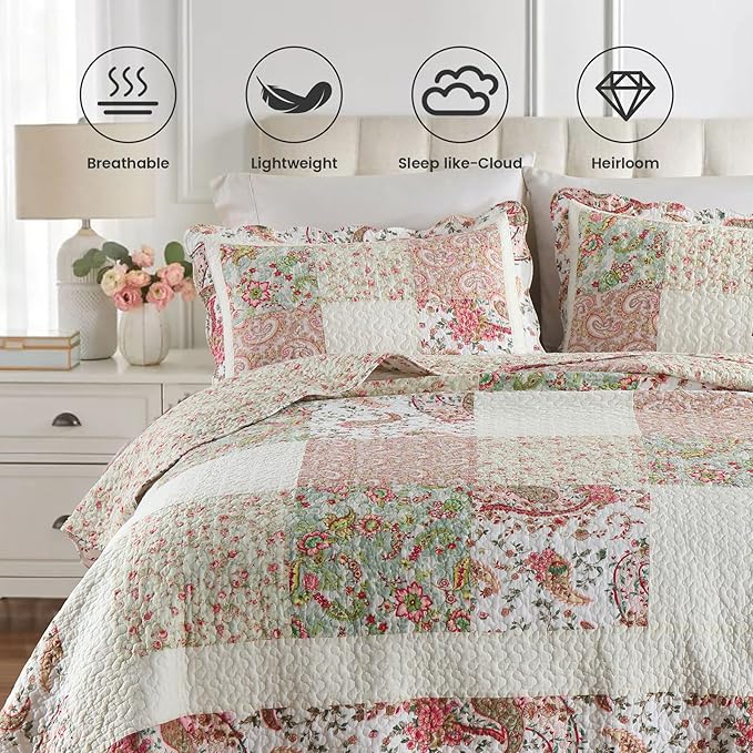 100% Cotton Quilt Set - Queen