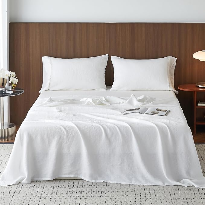 Linen Bed Sheet Set - King - 4 Piece