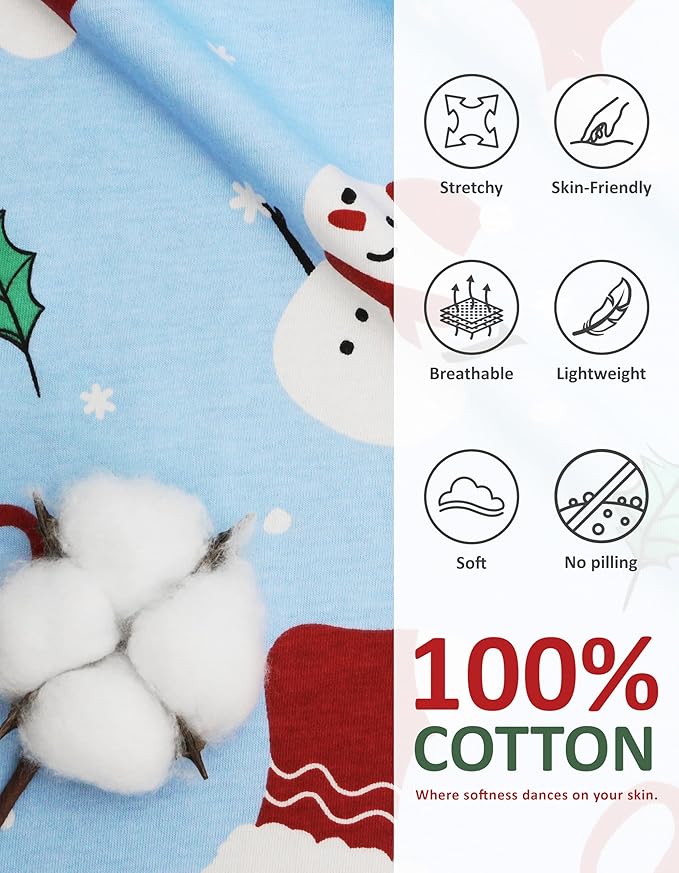 Women's 100% Cotton Pajama Set - Long Sleeve