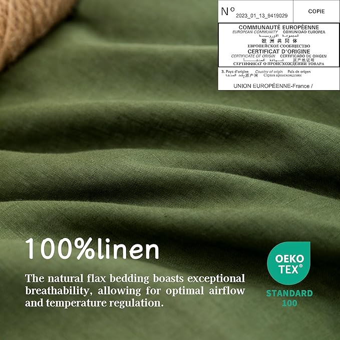 Linen Duvet Cover Set - California King - 104 x 98 in - 3 Piece