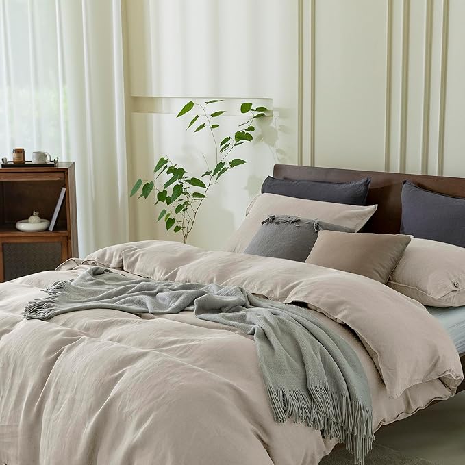 Linen Duvet Cover Set - Queen - 3 Piece