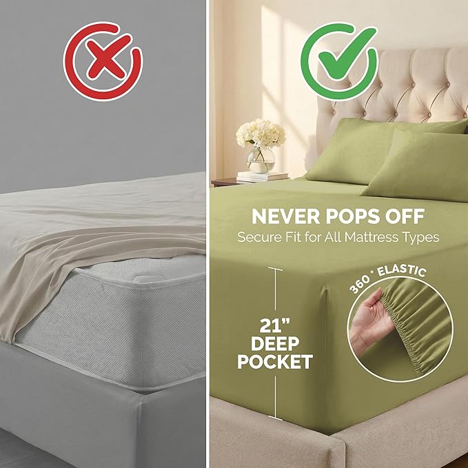 Microfiber Bed Sheet Set - Queen - 6 Piece