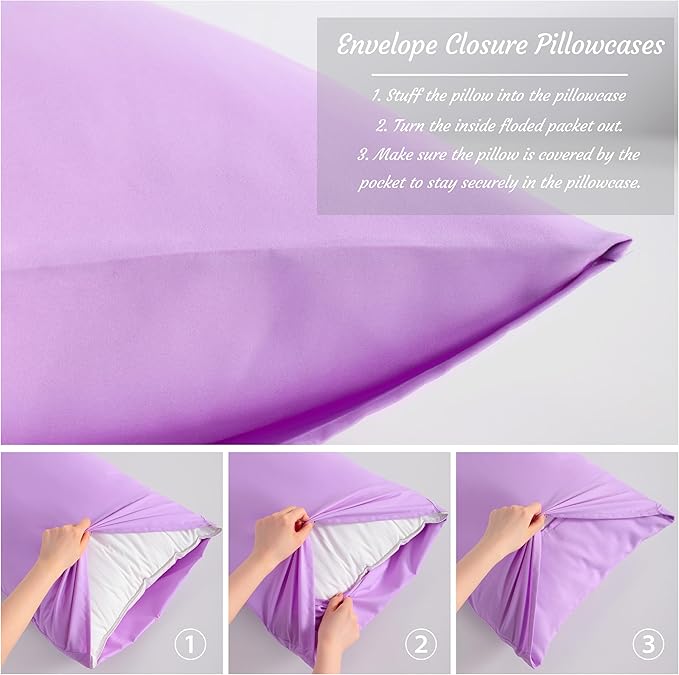 Microfiber Pillowcase Set - King - 20 x 40 in - 2 Pack - 2 Piece