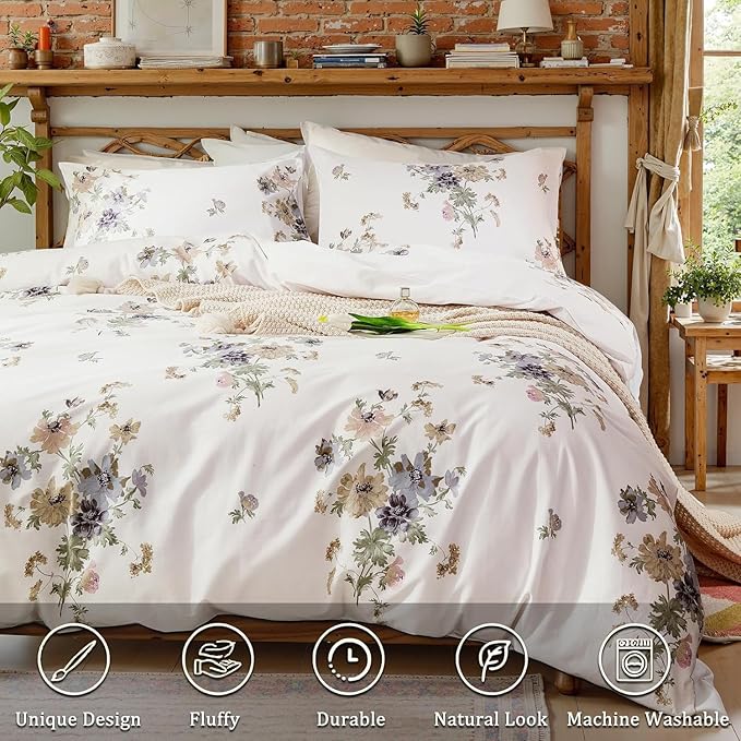 100% Cotton Duvet Cover Set - King - 3 Piece