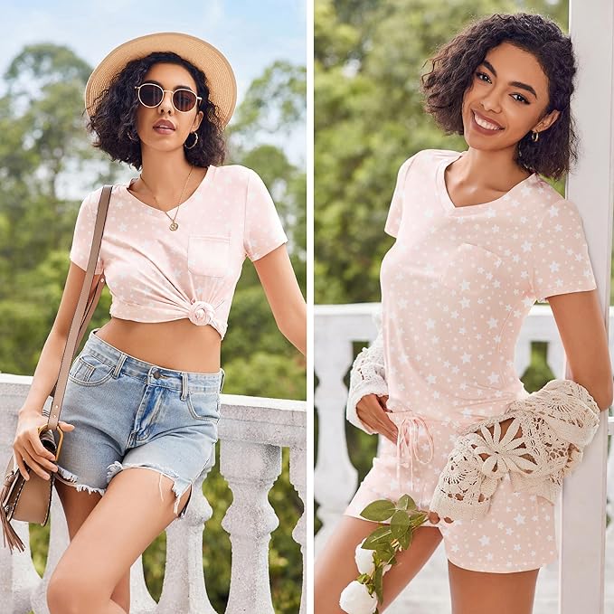 Women's Pajama Set - Short Sleeve - 2 Piece