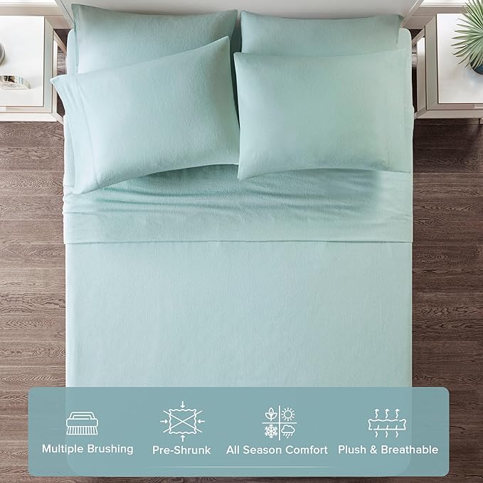 Flannel Bed Sheet Set - King - 4 Piece