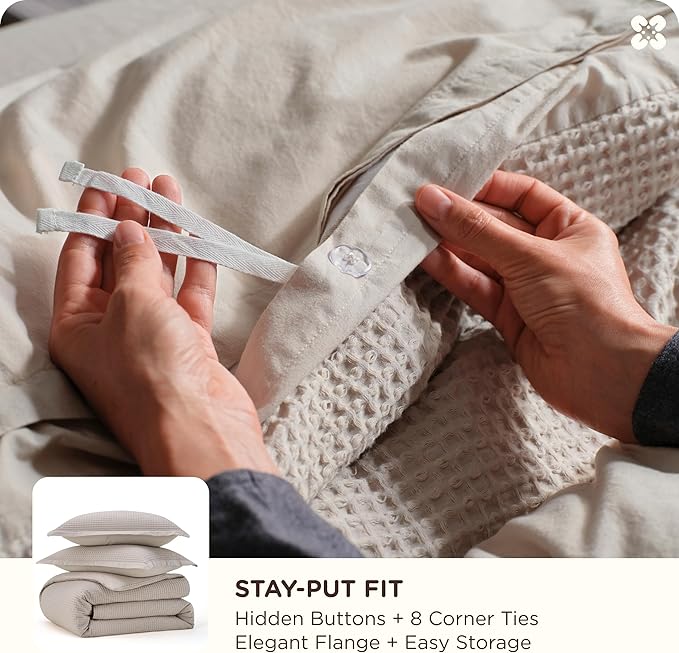 100% Cotton Duvet Cover Set - King - 3 Piece