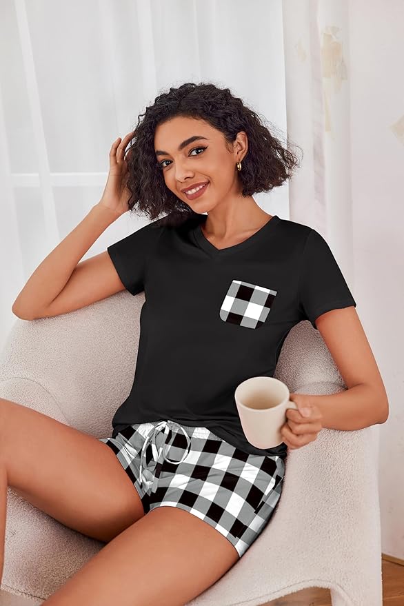 Women's Pajama Set - Short Sleeve - 2 Piece