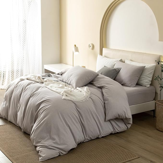 Linen Duvet Cover Set - Queen - 90 x 90 in - 3 Piece